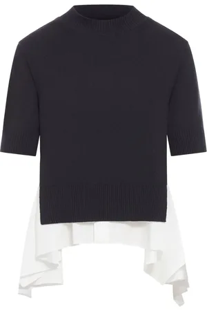 SACAI Asymmetric-hem knit top