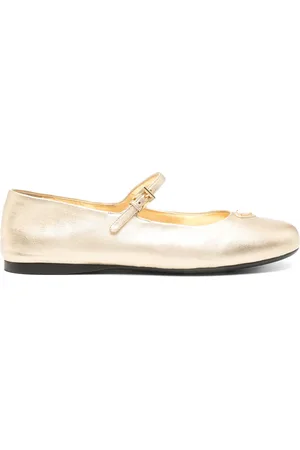 Prada Metallic-effect ballet flats