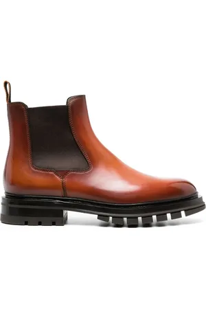 santoni Polished-leather Chelsea boots