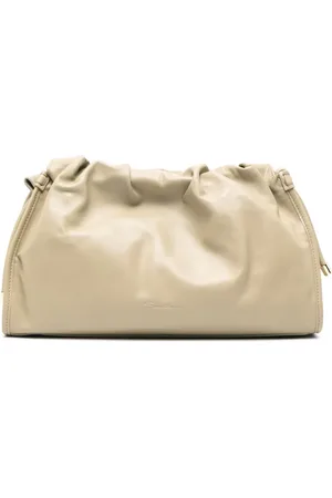 santoni Logo-debossed leather clutch bag