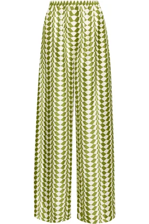 Oscar de la Renta Geo silk trousers