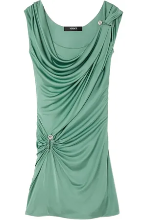 VERSACE Safety Pin draped mini dress