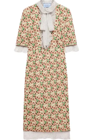 Prada Printed georgette midi dress