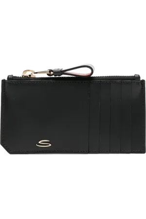 santoni Coin-pocket leather cardholder