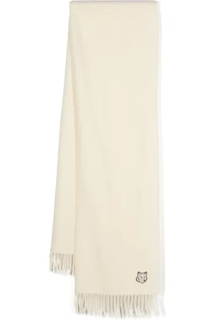 Maison Kitsuné Logo-embroidered virgin wool scarf
