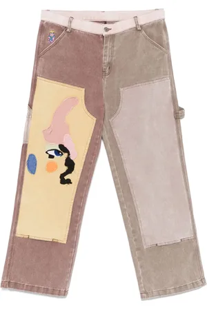 KIDSUPER STUDIOS Patchwork-Face jeans