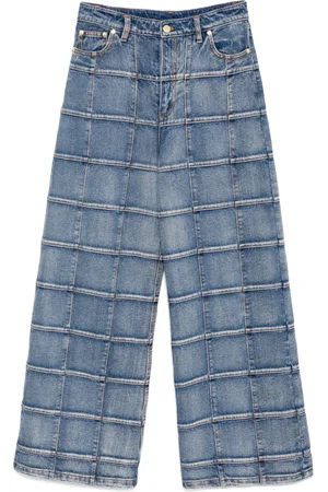 Cynthia Rowley Windowpane wide-leg jeans