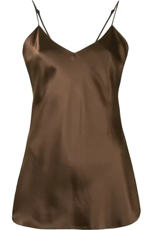 NILI LOTAN V-neck silk slip top