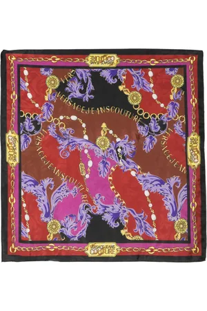 VERSACE Floral-print silk scarf