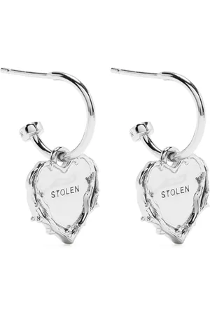 Stolen Girlfriends Club Thorned Heart engraved-logo earrings