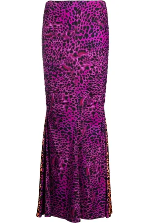 Roberto Cavalli Animal-print fishtail skirt