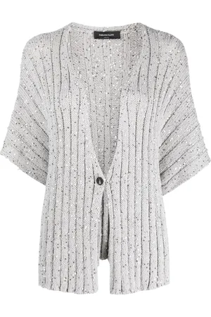 Fabiana Filippi Sequin-embellished ribbed-knit cardigan