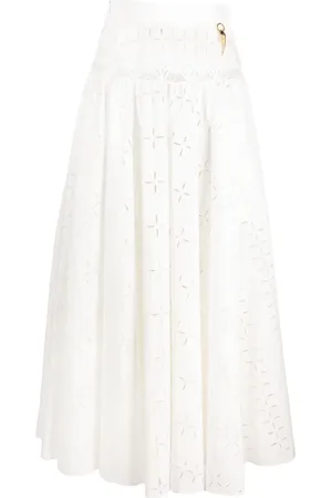 Roberto Cavalli Broderie anglaise A-line skirt