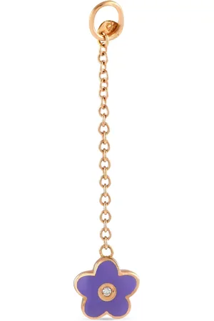 Aaron Basha 18K rose gold flower diamond pendant