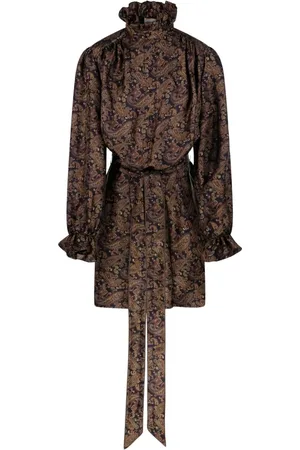 Saint Laurent Paisley-print silk dress