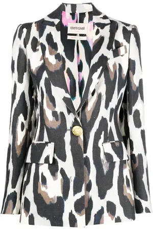 Roberto Cavalli Animal-print tailored blazer