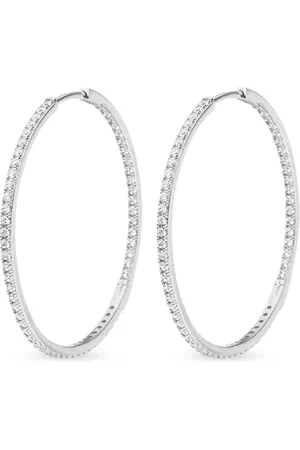 VEYNOU 14kt white gold Cleo Big diamond hoop earrings