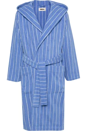 Tekla Striped cotton bathrobe