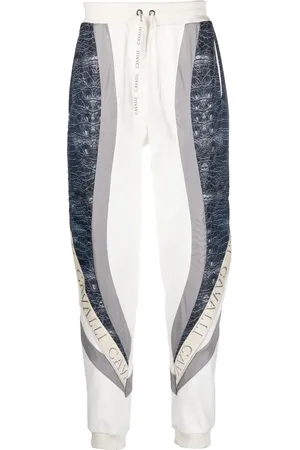 Roberto Cavalli Animal print logo-tape track pants