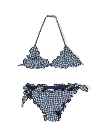 MC2 SAINT BARTH Check-print ruffle-detail bikini