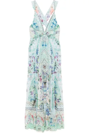 Camilla Bead-strap gathered panelled dress