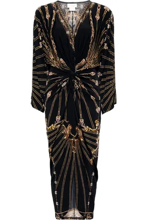 Camilla Long split front twist dress