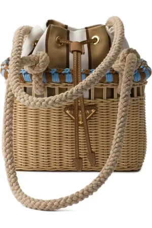 Prada Mini Wicker bucket bag