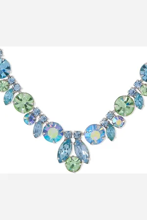 Susan Caplan 1970s Weiss iridescent stones necklace