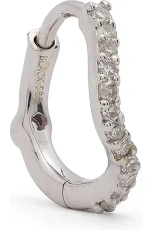 Maria Black 14kt white gold Wave diamond huggie