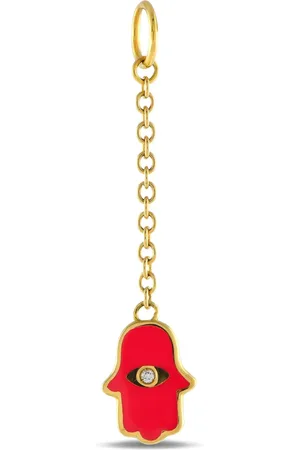 Aaron Basha 18K gold Hamsa diamond pendant