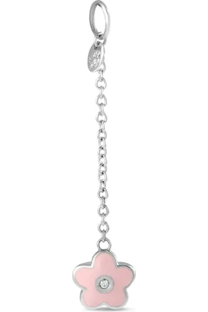 Aaron Basha 18K white gold flower diamond pendant