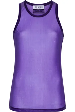 The Attico Logo-embroidered sleeveless top