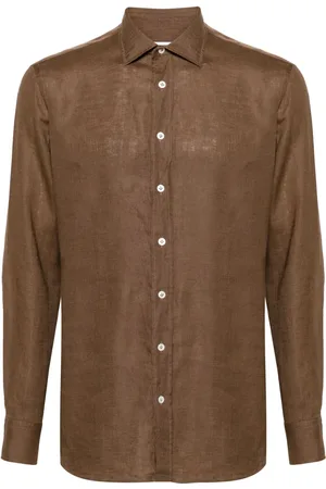 LARDINI Long-sleeve linen shirt