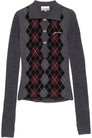Ganni Knitted polo top