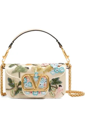 VALENTINO GARAVANI LOC?? SMALL EMBROIDERED SHOULDER BAG