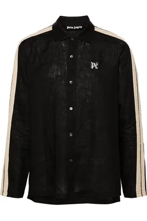 Palm Angels Logo-embroidered linen shirt