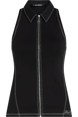 Karl Lagerfeld Contrast-stitch sleeveless top