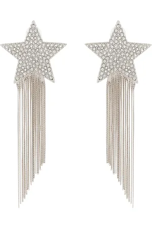 Saint Laurent Metallic shooting star tassel drop earrings
