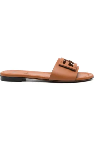 Fendi Baguette leather slides