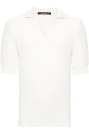 TAGLIATORE Asher crochet-knit polo shirt