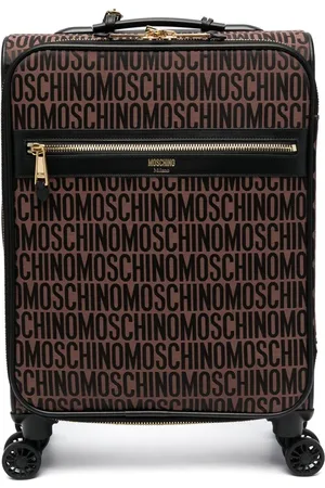 Moschino Monogram-pattern leather suitcase