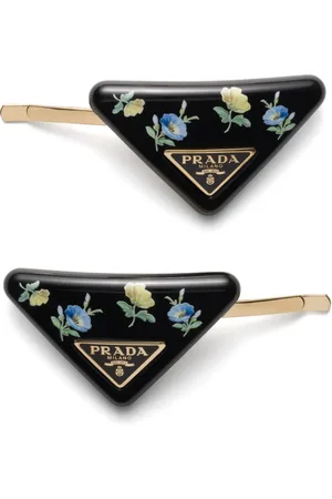Prada Floral-print hair barrettes (set of two)