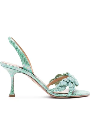 Aquazzura Glactic Flower 75mm leather sandal