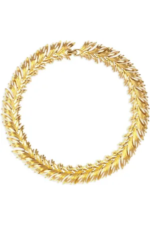 Monet 1950s leaf motif short necklace