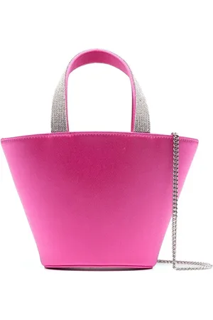 Amina Muaddi Rih satin bucket bag
