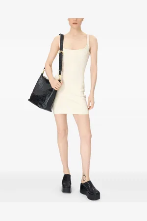 Marine Serre Monn-jacquard knitted mini dress