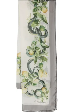 Roberto Cavalli Mix-print silk scarf