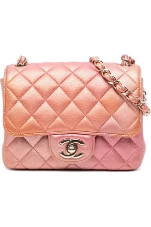 CHANEL 2021 Mini Square Iridescent Calfskin Flap crossbody bag