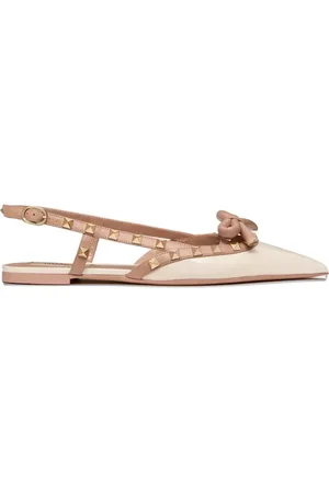 VALENTINO GARAVANI Rockstud Bow slingback ballerina shoes