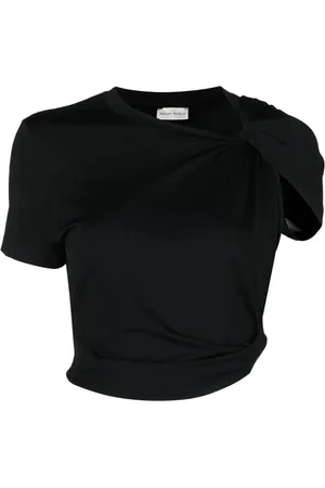 MAGDA BUTRYM Asymmetric neck cropped T-shirt